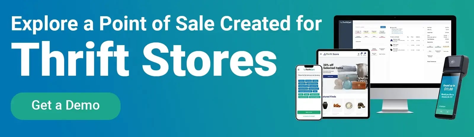 ThriftCart Point of Sale Get a Demo Button