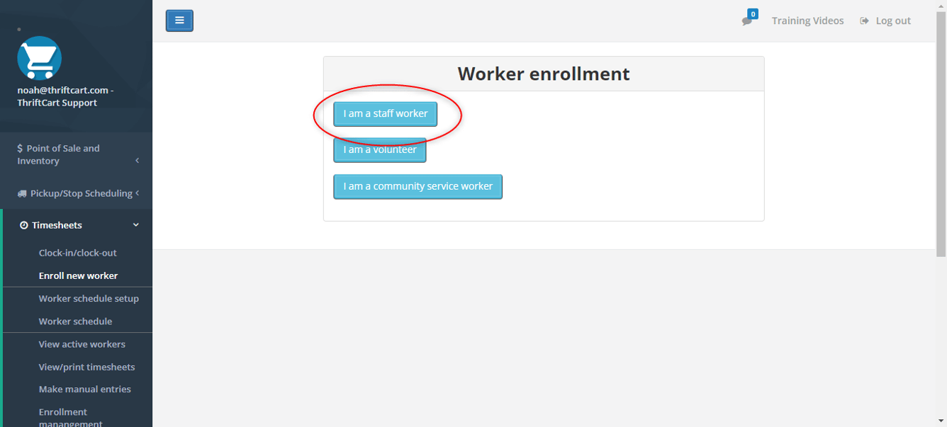 On this page, select the type of worker that you are enrolling